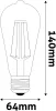 Avide LED White Filament ST64 8.5W E27 WW 2700K