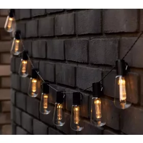   Retró Edison körte izzó forma LED Szolár Napelemes Dekor Lampion 10db 4,7m DS010
