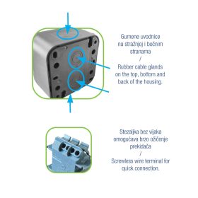   Commel kültéri falon kívüli csillárkapcsoló 105 antracit  IP55