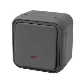   Commel kültéri falon kívüli egypólusú nyomó jelzőfénnyel  antracit  IP55