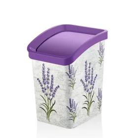  Műanyag Smart Click billenőfedeles szemetes, Levendula mintás 12L
