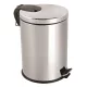 Rozsdamentes acél pedálos szemetes, kivehető műanyag vödörrel, 12L, fényes