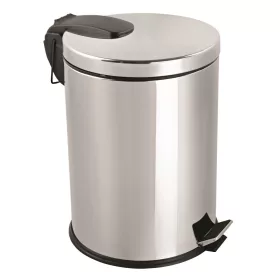  Rozsdamentes acél pedálos szemetes, záródás csillapítóval, 12L, fényes