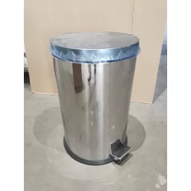   SÉRÜLT Rozsdamentes acél pedálos szemetes, kivehető műanyag vödörrel, 30L, fényes
