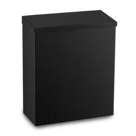   Falra szerelhető Fekete rozsdamentes acél szemetes fedéllel, 7 literes