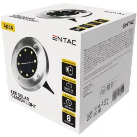   Entac Kerti Szolár Lámpa 100mm Műanyag 8 LED taposólámpa 