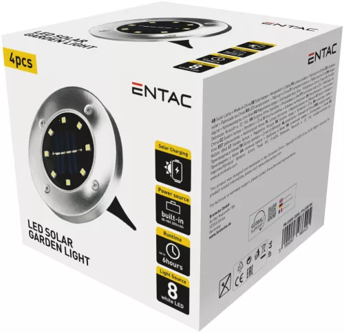 Entac Kerti Szolár Lámpa 100mm Műanyag 8 LED taposólámpa 