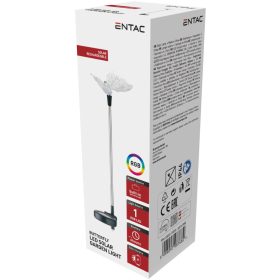   Entac Kerti Szolár Lámpa 340mm RGB Rozsdamentes acél pillangó forma