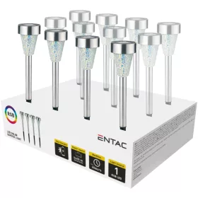   Entac Kerti Szolár Lámpa 400mm Rozsdamentes acél Mozaik Üveg 1 LED RGB 12/kínáló