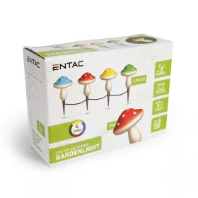   Entac Kerti Szolár Fényfüzér, Gomba, 20cm, 4db leszúrható LED, 4 színben