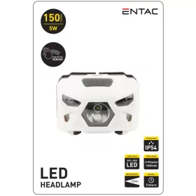 Entac Fejlámpa 5W Szenzoros XPE+Piros fény, Fehér