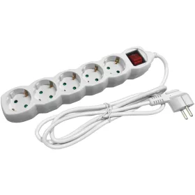   Entac elosztó, hosszabbító 5-ös, kapcsolóval, érintésvédelemmel, fehér, 5m, 16A, 3500W
