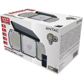   Entac Napelemes Műanyag Fali lámpa 2.3W SMD 3 fej mozgásérzékelővel + IR