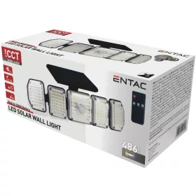   Entac Napelemes Műanyag Fali lámpa 2.5W SMD CCT 5 fej mozgásérzékelővel + IR