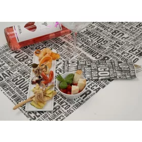  Infibra evőeszköztartó Gourmet mintás 2 rétegű 38x38 fehér szalvétával 125 darab/csomag