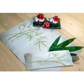   Infibra evőeszköztartó Asian mintás 2 rétegű 38x38 fehér szalvétával 125 darab/csomag