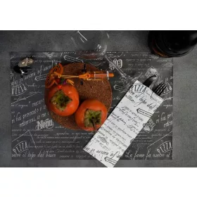   Infibra evőeszköztartó Vintage ezüst/fekete 2 rétegű 38x38 fehér szalvétával 125 darab/csomag