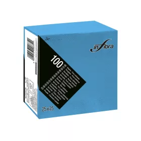 Infibra Szalvéta 25x25cm türkiz  2 réteg 100 lap/csomag 