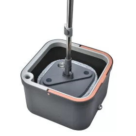   Spin Mop forgófejes felmosószett lapos moppal (vödör + nyél + facsaró + 2 mop)