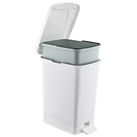   Slim Műanyag pedálos szemetes, fehér, belső vödörrel 25L