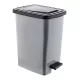 Slim Műanyag pedálos szemetes, ezüst/szürke, belső vödörrel 25L