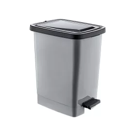   Slim Műanyag pedálos szemetes, ezüst/szürke, belső vödörrel 25L