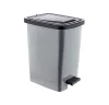 Slim Műanyag pedálos szemetes, ezüst/szürke, belső vödörrel 15L