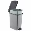 Slim Műanyag pedálos szemetes, ezüst/szürke, belső vödörrel 15L