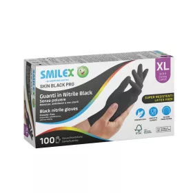   Berica Smilex Skin Black egyszerhasználatos nitril fekete vizsgálókesztyű XL, 100 db / doboz