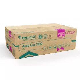   Tubeless AUTOCUT PRO 220 tekercses kéztörlő 2 rétegű, fehér, 100% cellulóz, 221,5m, 6db/karton
