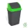 Planet Billenőfedeles szemetes kuka, műanyag, antracit/zöld, 50 L