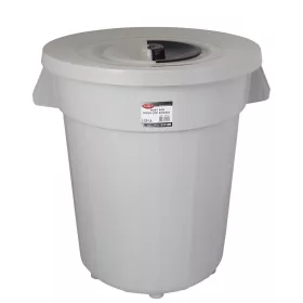   Planet Kerek szemetes kuka, fedéllel, műanyag, eco szürke, 120 L