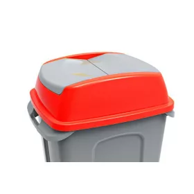   Planet Hippo hulladékgyűjtő szemetes fedél, műanyag, piros, 50L