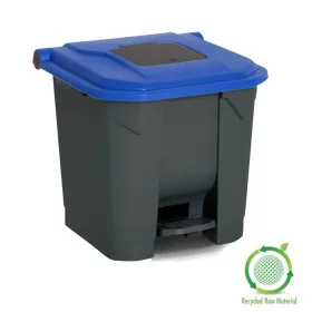   Planet Szelektív hulladékgyűjtő konténer, műanyag, pedálos, antracit/kék, 30L