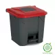 Planet Szelektív hulladékgyűjtő konténer, műanyag, pedálos, antracit/piros, 30L