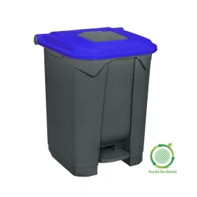   Planet Szelektív hulladékgyűjtő konténer, műanyag, pedálos, antracit, kék, 50L