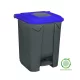 Planet Szelektív hulladékgyűjtő konténer, műanyag, pedálos, antracit, kék, 50L