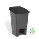 Planet Szelektív hulladékgyűjtő konténer, műanyag, pedálos, antracit/fekete, 70L