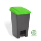 Planet Szelektív hulladékgyűjtő konténer, műanyag, pedálos, antracit/zöld, 70L