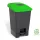 Planet Szelektív hulladékgyűjtő konténer, műanyag, pedálos, antracit/zöld, 100L