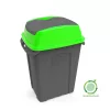 Planet Hippo Billenős Szelektív hulladékgyűjtő szemetes, műanyag, antracit/zöld, 70L