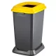 Planet Szelektív hulladékgyűjtő konténer, műanyag, nyitott fedeles, sárga, 50L