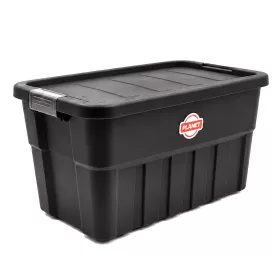 Planet műanyag tárolódoboz, csattal, fekete 20L