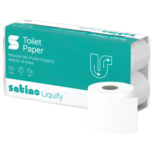 Satino Wepa Liquify toalettpapír 2 rétegű, fehér, 250lap, 8 tekercs/csomag