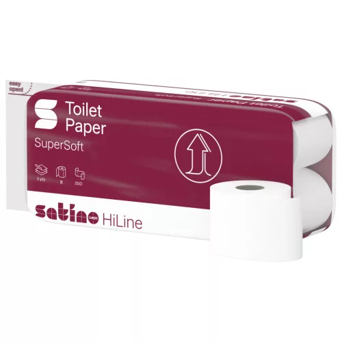 Satino Wepa Prestige toalettpapír 3 rétegű, fehér, 250 lap, 8 tek/csg 8 csomag/zsák