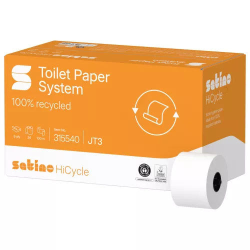 Satino Wepa HiCycle 2 rétegű, újrahasznosított, toalettpapír 13,5 cm, 100m, 24 tekercs/karton