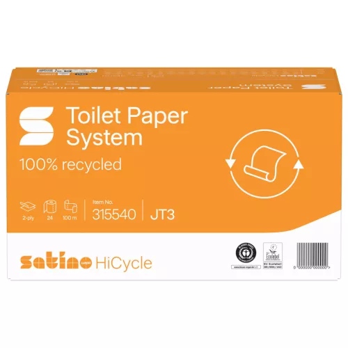 Satino Wepa HiCycle 2 rétegű, újrahasznosított, toalettpapír 13,5 cm, 100m, 24 tekercs/karton