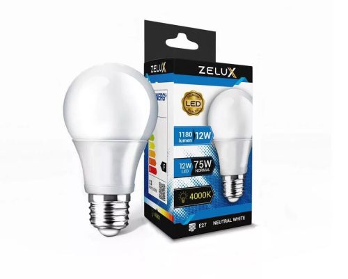 Zelux Led Globe A60 12W E27 4000K Gömb Izzó